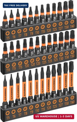 GURADESIGN 36-Piece Torx Bit Set, Tamper Resistant Star Bits Set,Security Torx B