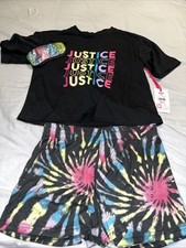 Justice Girls 3PC Pajama Short Set with Mask Size MP 10P