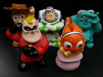 Disney Gummi Squeeze Badewanne Spielzeug Set 5 Figuren - Bild 1 von 4