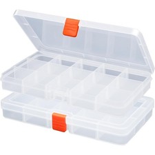 Extra Thick Mini Clear Plastic Bead Organizer Storage Box for Craft Rhinestones