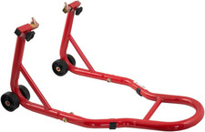 Cavalletto Alza Solleva Moto Anteriore Regolabile 4 Ruote Rosso Universale