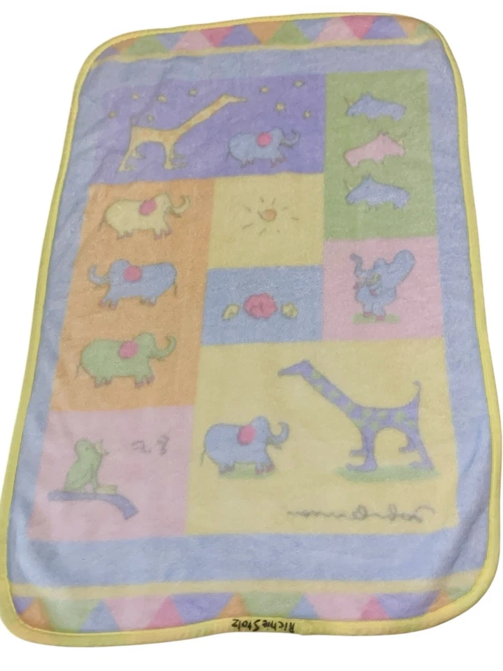 Vintage Carter's John Lennon "Real Love" Animals Plush Soft Fleece Baby Blanket - Image 3 of 4