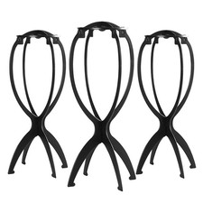 Wig Stand, Wig Head Stand, Wig Holder for Multiple Wigs, Black, 3 Pack