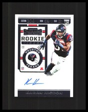 2019 Karan Higdon Auto Rookie Card  - Panini Contenders #271 Texans . rookie card picture