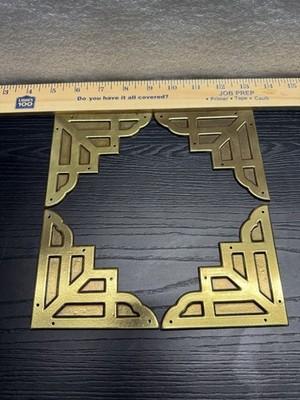 4 Brass Decorative Corner Pieces 4  Furniture Protectors Cabinet KBC N6962 (58)