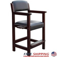 Modern Billiard Chair Soft Padded Seat Cue Rest Drink Holder Game Room Stool New