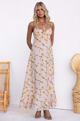 chinese dress ladies Inara Yellow Ruffle Maxi Dress - 4