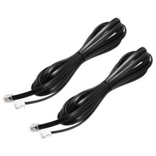 2 Pack Telephone Cord 9.8ft Phone Cable 6P6C with RJ12 Plug, Black