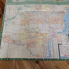 Michigan Folded Map DOT Official 1995 Vintage 90s John Engler Governor