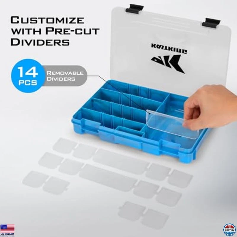 Organizador de armazenamento caixa de equipamento de pesca camuflagem com divisórias removíveis, 2/4 - Imagem 2 de 4