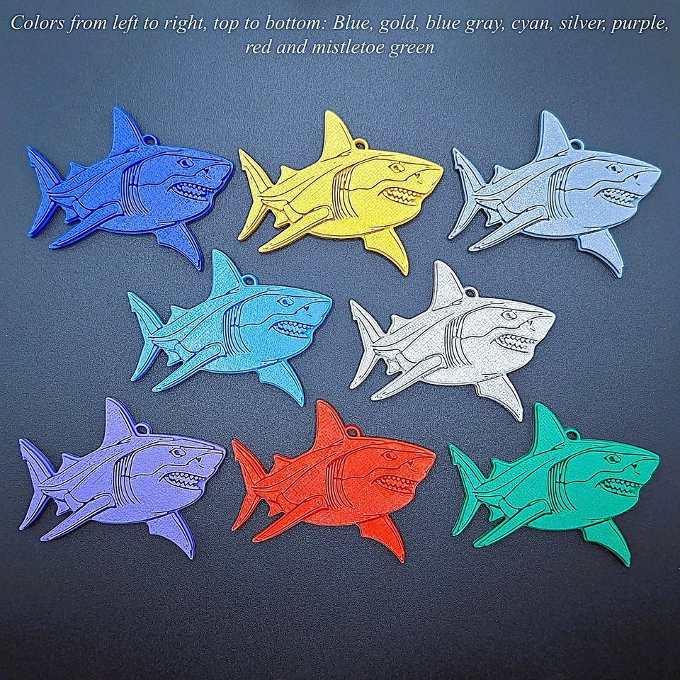 Handmade Shark Keychain Set (4) Fun Birthday Party Favors, Classroom Prizes - Image 3 of 4