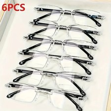 6pcs Ultra-Light Rimless Reading Glasses for Men Women - HD Presbyopic Readers