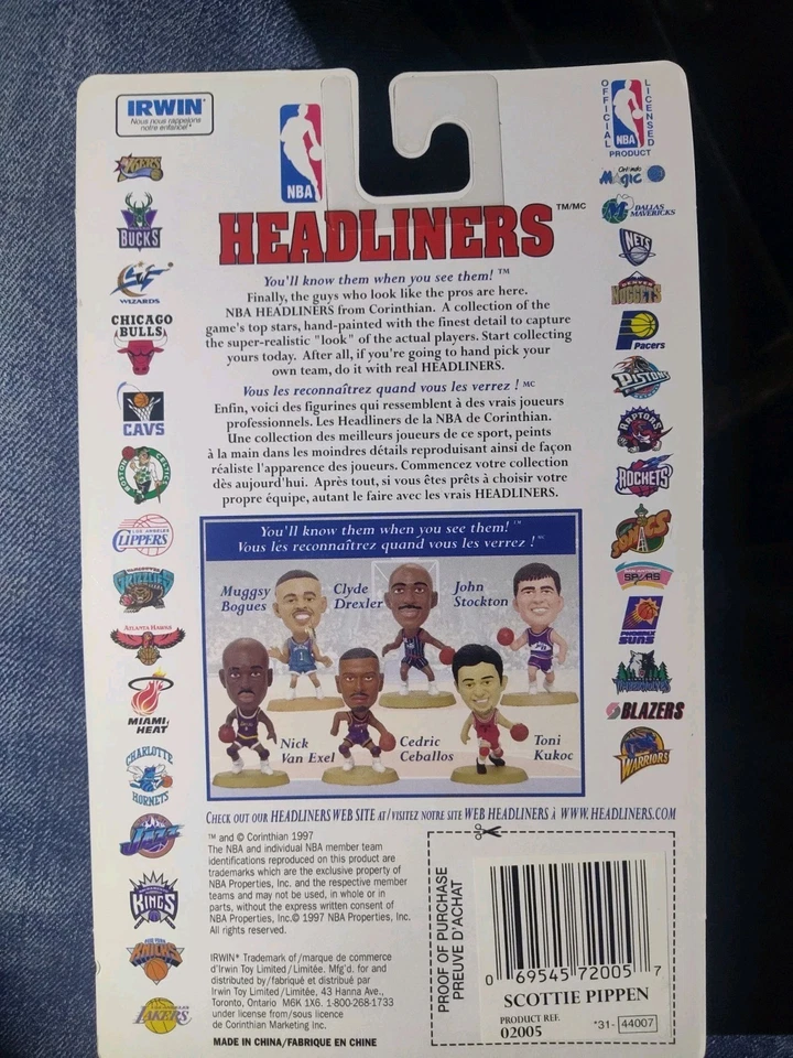 *De colección 1997 Corinthian Headliners Scottie Pippen - Chicago Bulls. *NUEVO EN CAJA Foto 2 de 2