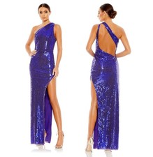 New Mac Duggal Size 2 Purple 10905 Sequin One Shoulder Gown Dress Prom Formal