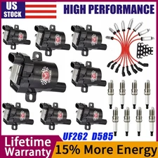 8Pack Ignition Coil+Spark Plug+Wires set For Chevy Silverado 1500 2500 GMC UF262