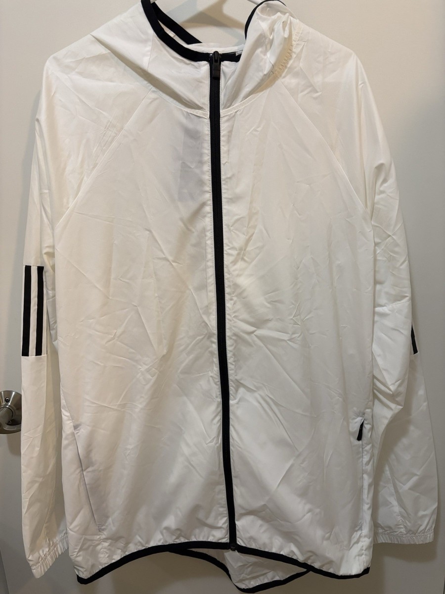adidas M WIND FZ JKT DU1962 Men's White Windbreaker Jacket XL