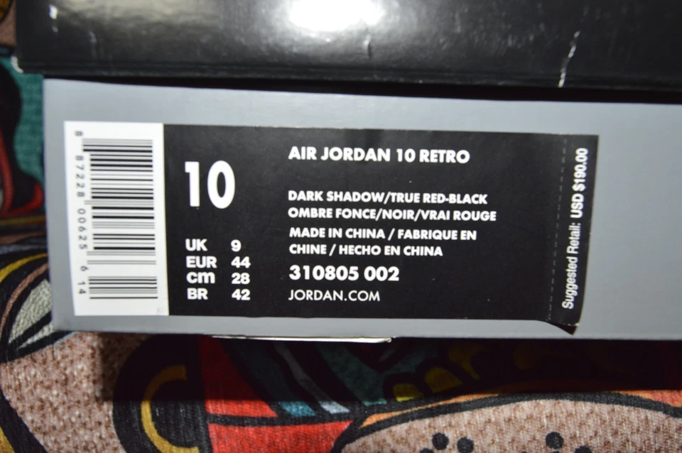 Talla 10 - Air Jordan 10 Retro 2018 Shadow Foto 2 de 4