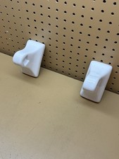 Vintage White Ceramic Towel Bar Rod Rack Post Holders Flat Back Glue over Tile