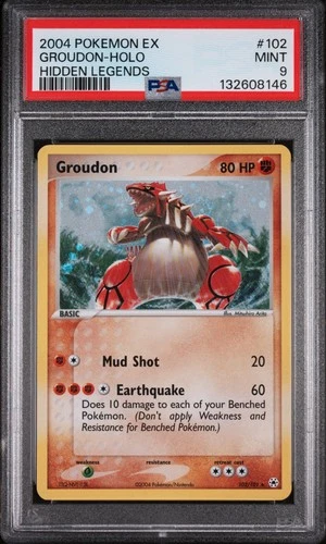 2004 Pokemon Ex Groudon Holo Hidden Legends 102/101 Secret Rare PSA 9 Low Pop