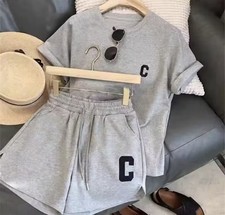 Ladies 2 Piece Set Loose Short Sleeve T-Shirt