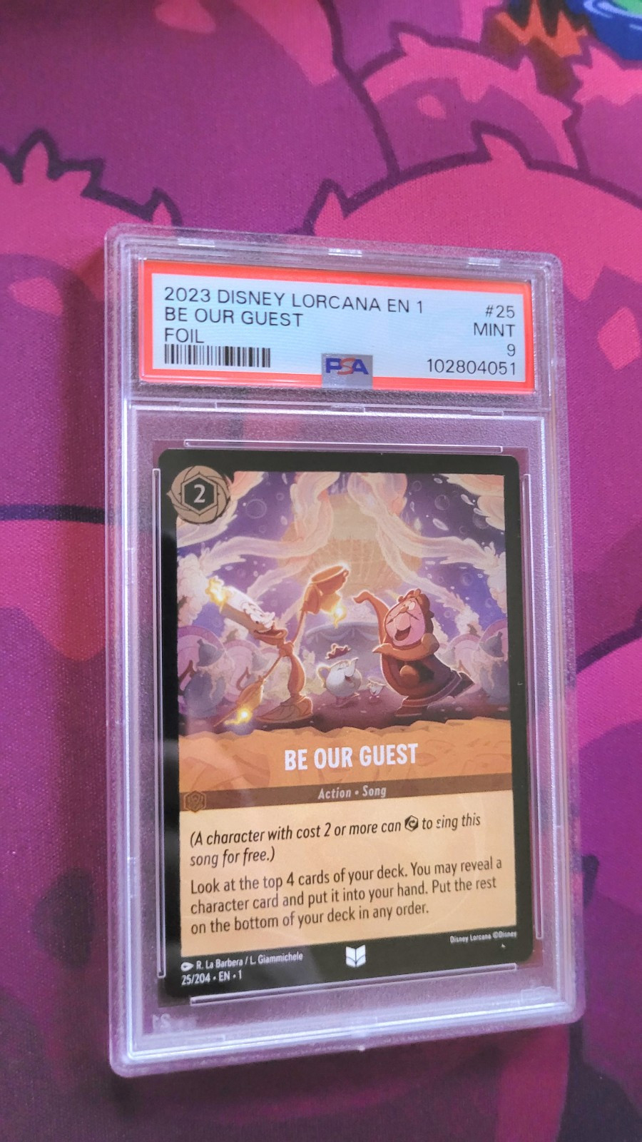 PSA 9 En1 2023 Disney Lorcana - The First Chapter Foil Be Our Guest Uncommon #25