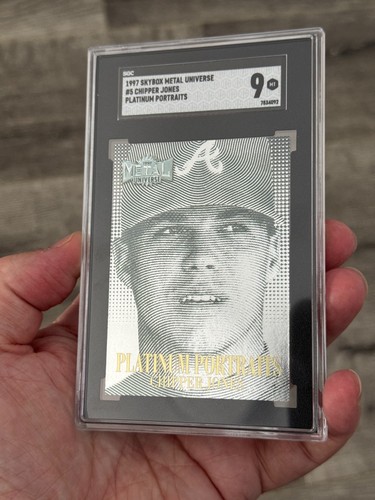 1997 Skybox Metal Universe CHIPPER JONES Platinum Portraits SGC 9 MINT Braves #5 - Picture 2 of 4