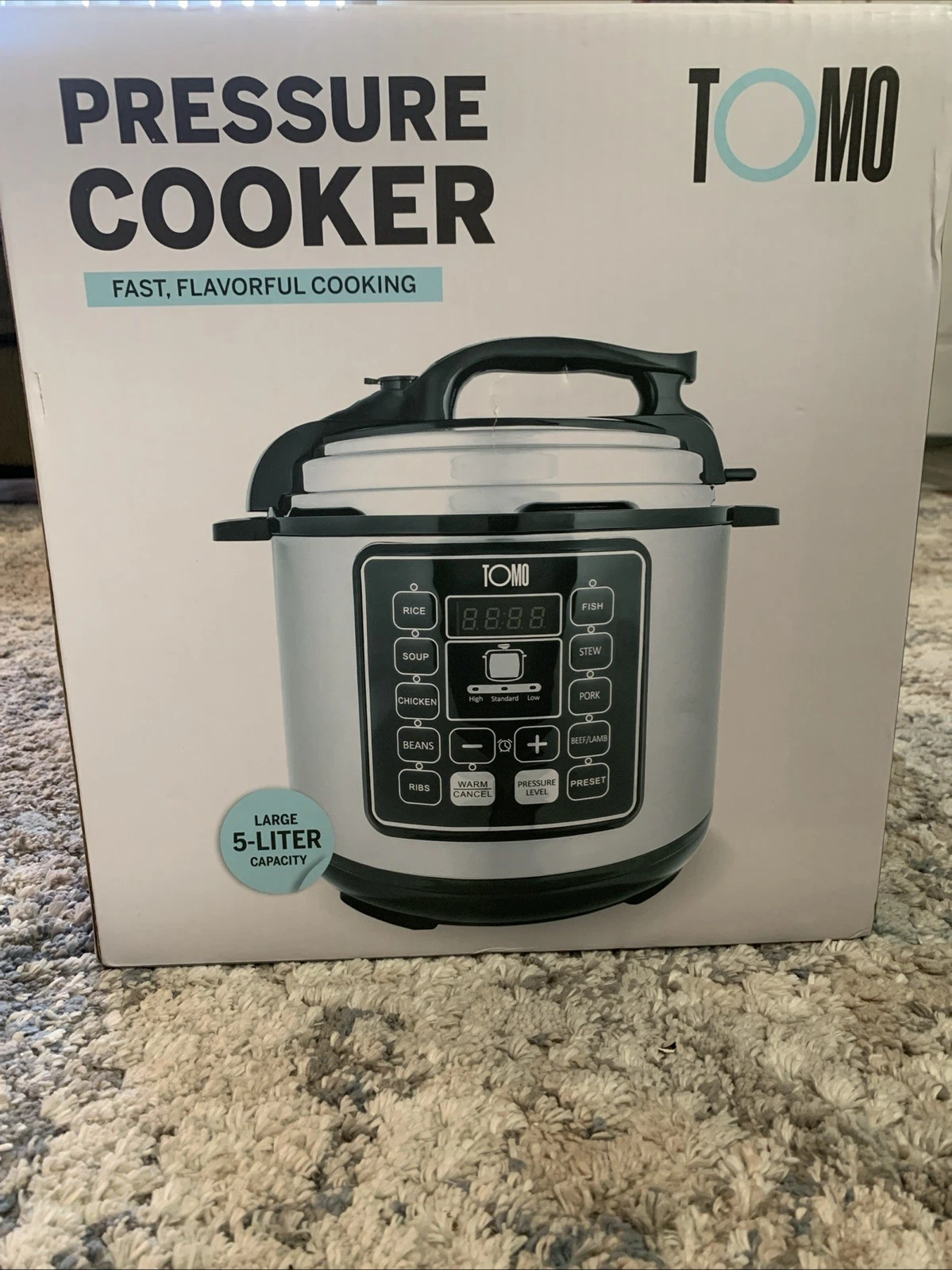 Tomo Pressure Cooker Large Capacity 5 Liter Fast Cooking TM-24009 New Open Box