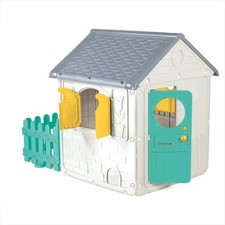 Dolu Garden Playhouse Kids Childrens First House Outdoor Play White Teal