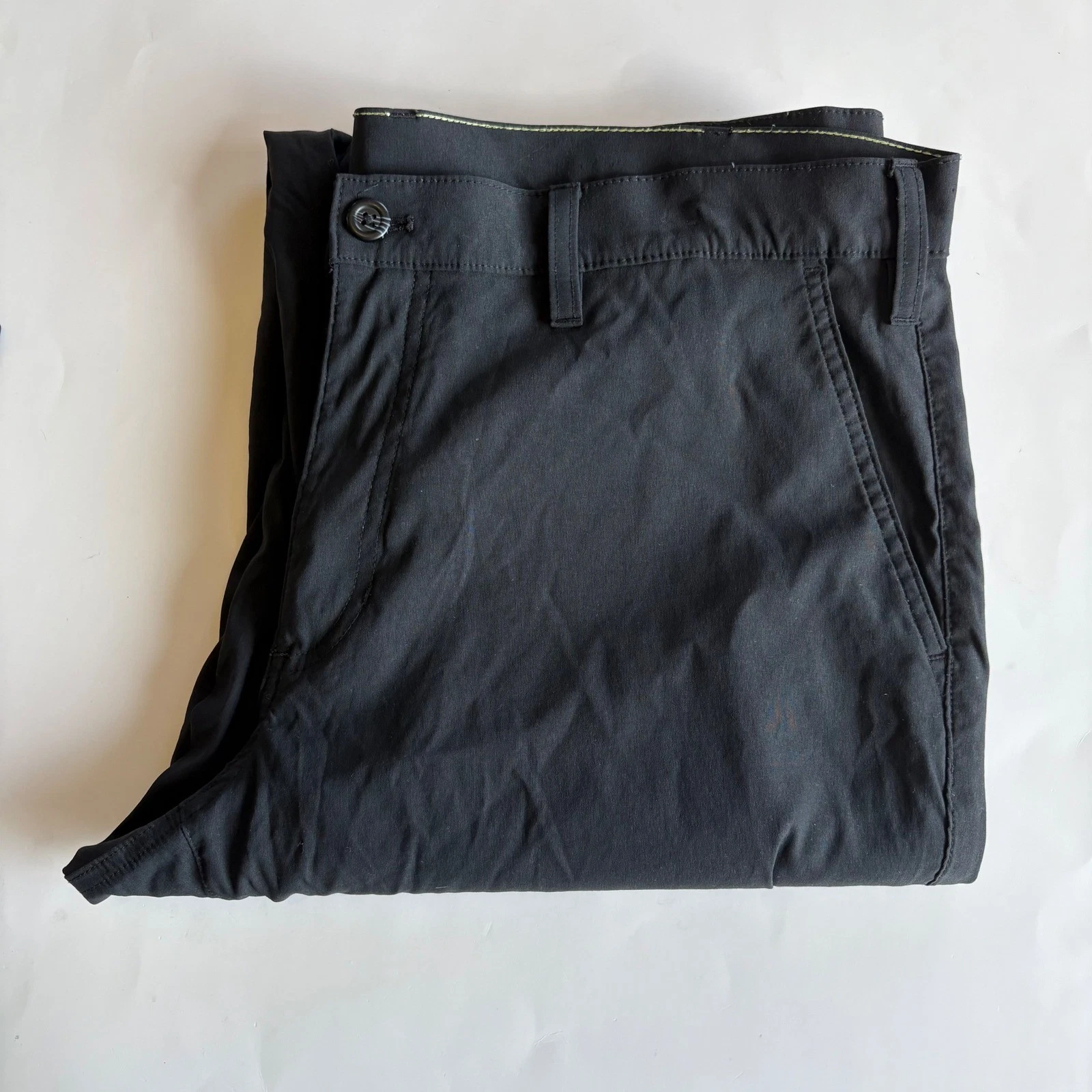 Eddie Bauer Mens Horizon Guide Chino Pants Black 38x30 Nylon Stretch Hiking