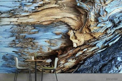 3D Blue Wooden Texture Wallpaper Wall Mural Removable Self-adhesive 46