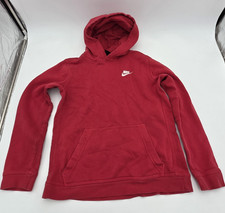 Nike Youth Boys Hooded Pullover Sweatshirt Red Size XL Logo Swoosh RN 56323