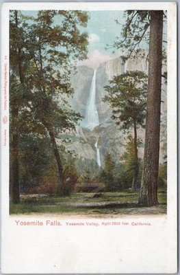 Künstlerische antike Postkarte Yosemite Falls Wasserfall USA
