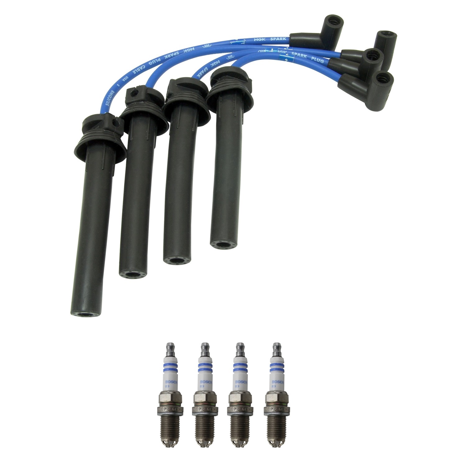 NGK Wire Set  Bosch 4 Platinum Spark Plugs Kit for Mini R50 R52 Cooper 1.6 L4