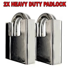2x HEAVY DUTY Padlock High Security Lock With 3 Keys Chain Pad Lock 50MM