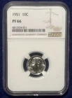 1951 Roosevelt Dime NGC PF66