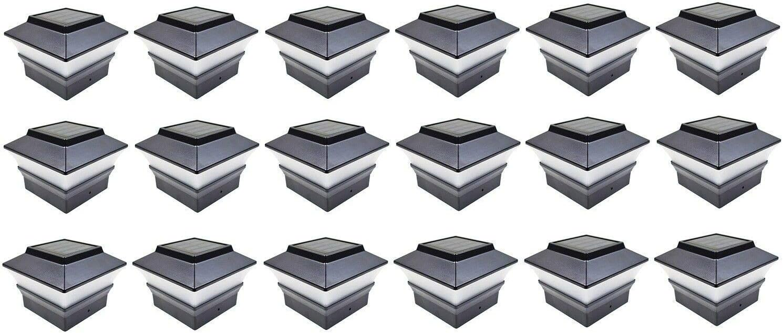 Black Brown Silver White 4x4 Solar Post Cap Light PVC Vinyl Fence Deck Light