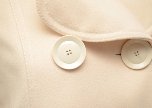 Christian Dior Boutique Vintage Wool Cashmere Cream Coat Jacket US 4,UK 8,IT 40 - Picture 7 of 15