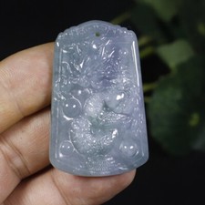 Certified Green 100 Natural Grade A Jade Jadeite Fine Pendant Dragon 6318