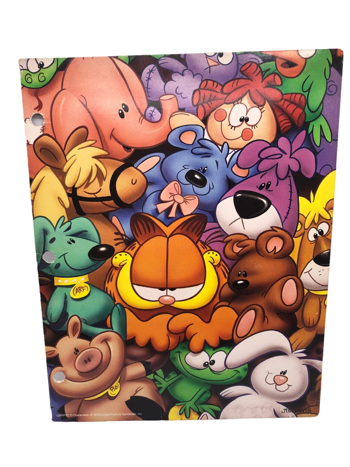 Vtg Garfield Folder 3 Hole United Features Syndicate Ebay