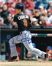 CHRIS COGHLAN   MIAMI MARLINS   ACTION SIGNED 8x10