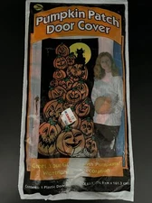 Halloween Plastic Door Cover Pumpkin Patch VTG 1994 Sun Hill 29.5" x 63.5" NOS