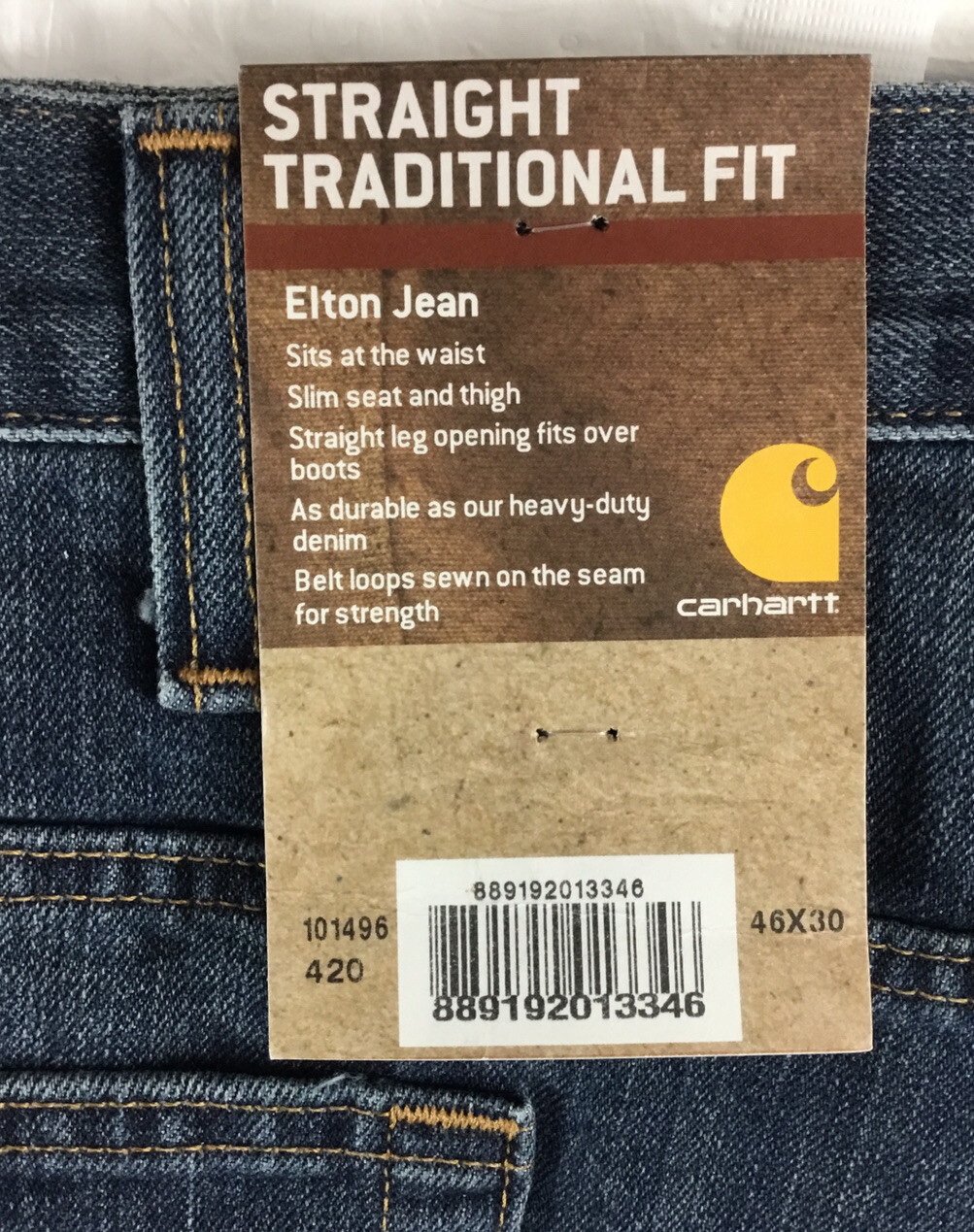 Mens 46x30 Blue Traditional Fit Straight Leg Big & Tall