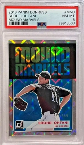 2018 Donruss Mound Marvels Silver Shohei Ohtani Rookie RC #869/999 PSA 8  #MM3