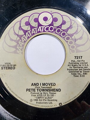 Pete Townshend Let My Love Open The Door/And I Moved 1980 Atco GOOD F168