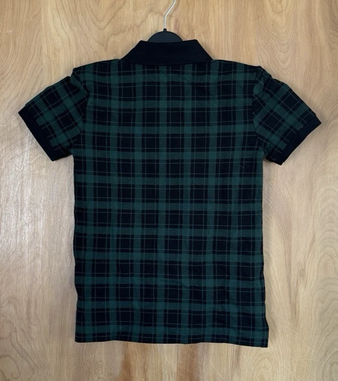 Polo Ralph Lauren Niños/Niños Pequeños Talla 7 Malla a Cuadros Polo Nuevo con Etiquetas Verde Negro Foto 3 de 4