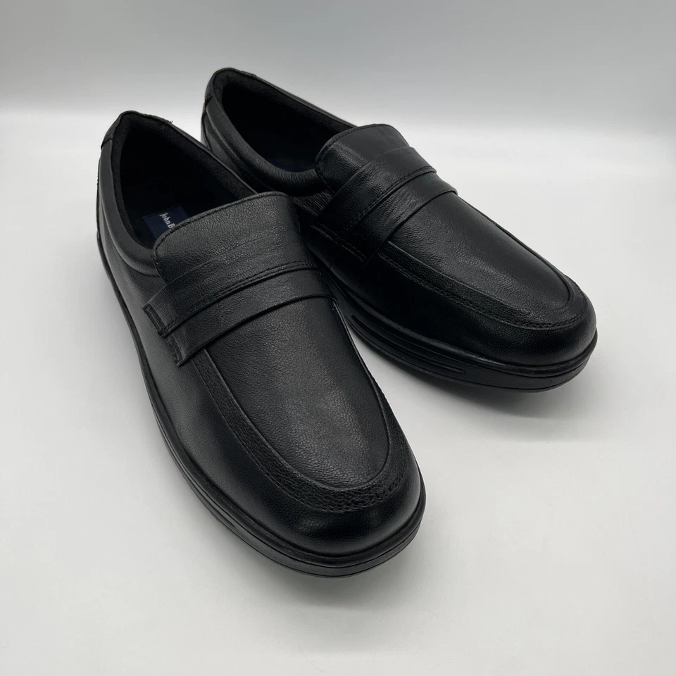 Zapatos Mocasines John Blair Para Hombre Cuero de Cabra Negro Sin Cordones 🌺 Talla 11M NUEVO Foto 3 de 4
