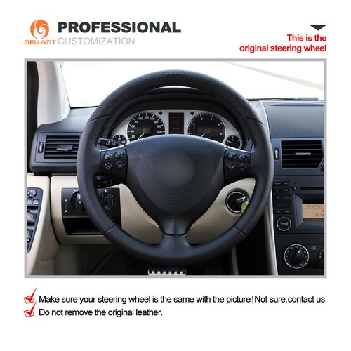 Cubierta de volante de coche gamuza negra MEWANT para Mercedes Benz Clase A W169 - Imagen 2 de 12