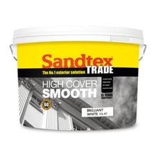 Sandtex Trade - High Cover Smooth - White - 10L