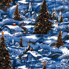 CHRISTMAS SILENT NIGHT WINTER WHITE CHRISTMAS QUILTING FABRIC 100 Cotton BTHY