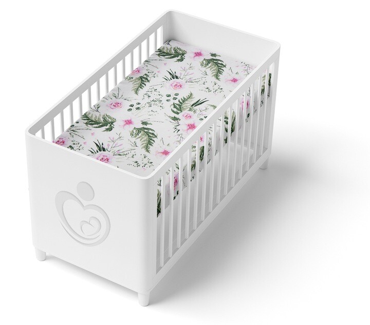 Lenzuolo con angoli 100% COTONE LETTINO NEONATO DISEGNO STAMPATO ADATTO CULLA 120x60cm Giardino Fiori